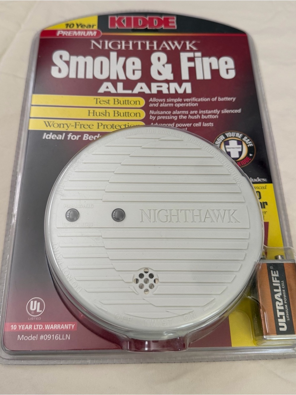 Nighthawk Smoke & Fire Alarm - White(  never opened or used)